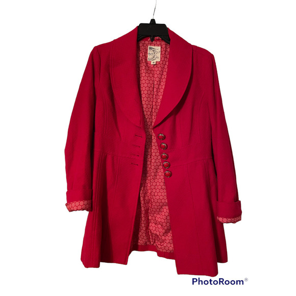 Tulle Jackets & Blazers - Tulle Red Mid-Length Jacket SM